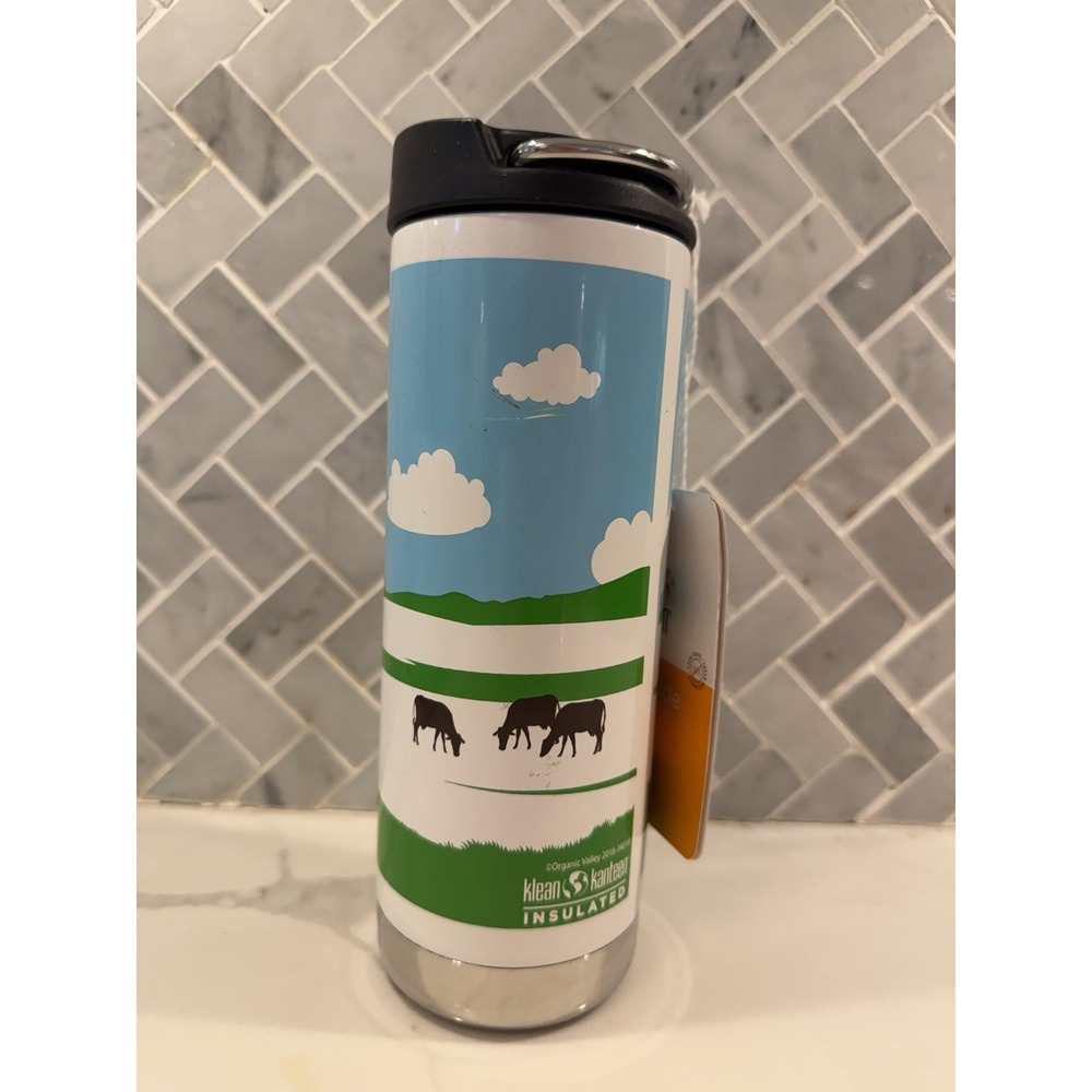 Klean Kanteen Tumbler 16 Oz Vacuum Insulated Lid Organic Valley Farm Scene Milk